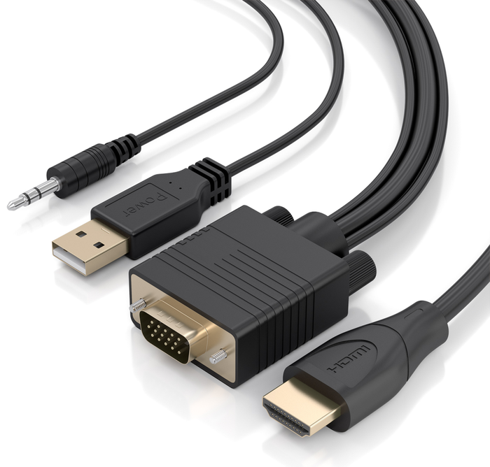 Aisens Cable Conversor SVGA y Audio a HDMI, 1.0m, Negro