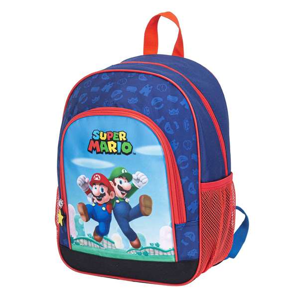 Toybags Mochila Super Mario, 32 x 25.5 x 11 cm, 2 Bolsillos Laterales, Interior Forrado y Personalizado, Textil, Edad 7 años, Idioma Español