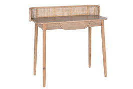 DKD Home Decor Escritorio Paulownia y Ratán Natural 96x43x79,2 cm