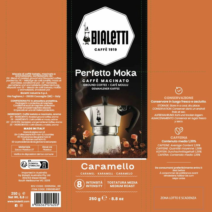 Bialetti Perfetto Moka Caramello Café Molido 250 g Bialetti Perfetto Moka Caramello Café Molido 250 g