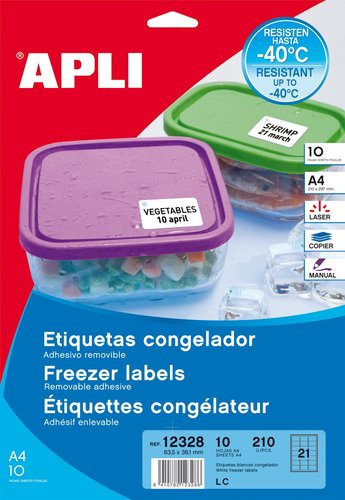 Apli Etiquetas Adhesivas para Congelador 63,5 x 38,1 mm, 210 unidades Apli Etiquetas Adhesivas para Congelador 63,5 x 38,1 mm, 210 unidades