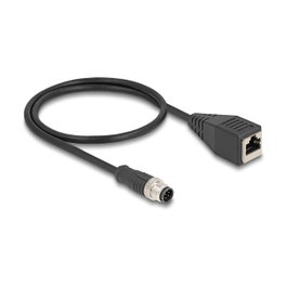 DeLOCK Cable M12 codificado A 8 pines macho a RJ45 hembra 0,5 m