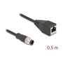 DeLOCK Cable M12 codificado A 8 pines macho a RJ45 hembra 0,5 m