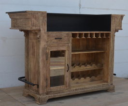 DKD Home Decor Mueble Bar Natural Negro 61 x 107 x 152 cm
