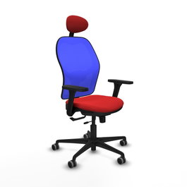 PIQUERAS Y CRESPO Silla de oficina Jorquera con mecanismo Sincro/Traslack, Rojo y Azul