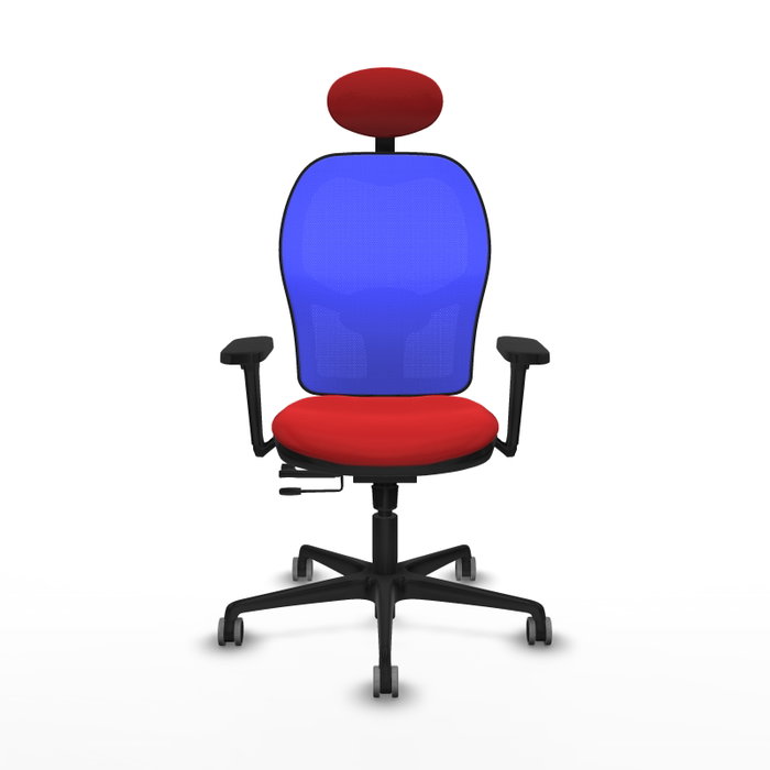 PIQUERAS Y CRESPO Silla de oficina Jorquera con mecanismo Sincro/Traslack, Rojo y Azul