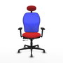 PIQUERAS Y CRESPO Silla de oficina Jorquera con mecanismo Sincro/Traslack, Rojo y Azul