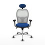 PIQUERAS Y CRESPO Silla de oficina Jorquera con mecanismo Sincro, Azul y Blanco