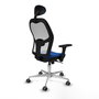 PIQUERAS Y CRESPO Silla de oficina Jorquera con mecanismo Sincro, Azul y Blanco