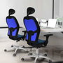 PIQUERAS Y CRESPO Silla de oficina Jorquera con mecanismo Sincro, Azul y Blanco