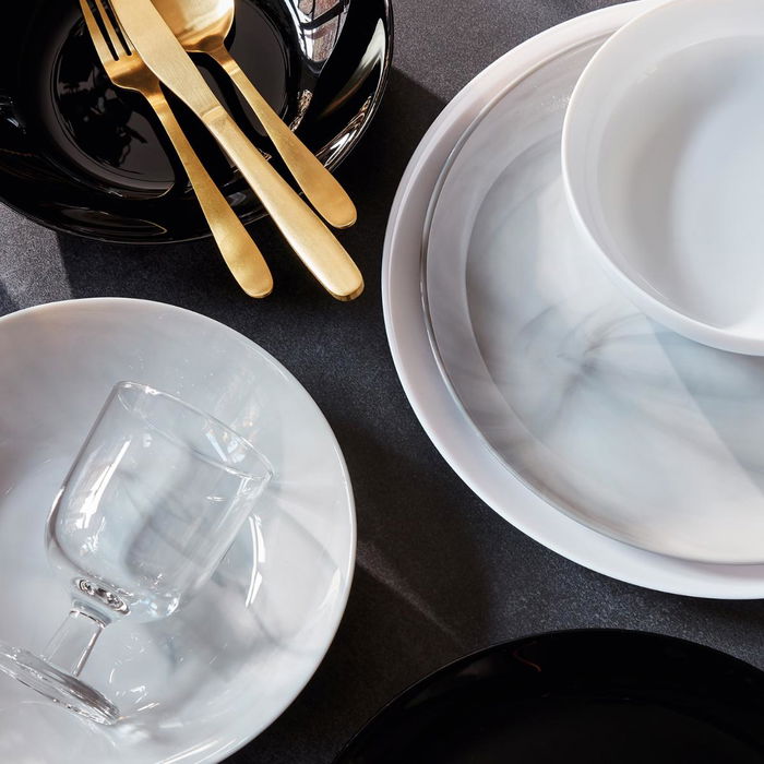 Vajilla Opal Diwali Granit Marb Luminarc 18 Piezas - 6 Personas