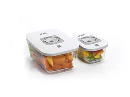 Laica Pack de 2 Recipientes de Cristal VT33060 con Función al Vacío (0.5 L y 1.5 L)