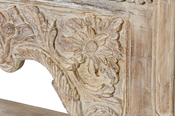 DKD Home Decor Consola de Madera con Tallas Antiguas Natural