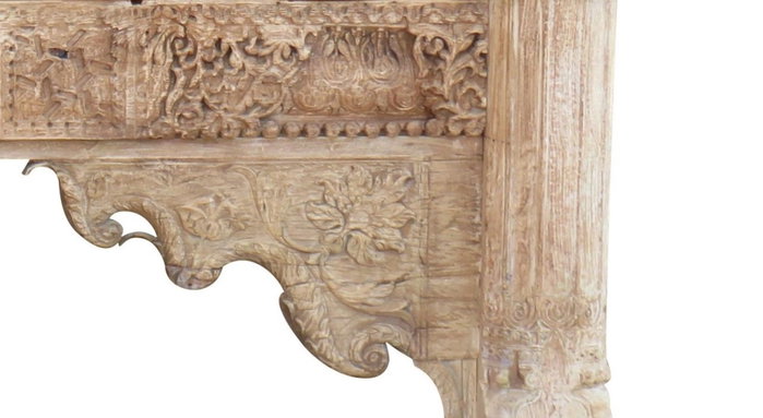 DKD Home Decor Consola de Madera con Tallas Antiguas Natural