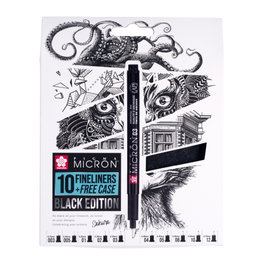 Sakura Pigma Micron Negro Edition Set con Estuche - 10 Tamaños