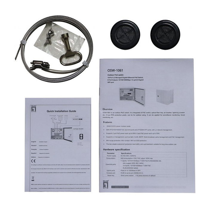 Level One OSW-1061 Switch 8x 2.5G Ethernet PoE 802.3at/af Gestionado L2