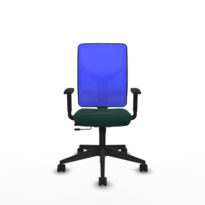 PIQUERAS Y CRESPO Silla de oficina Motilla con mecanismo Sincro/Traslack, Verde botella y Azul