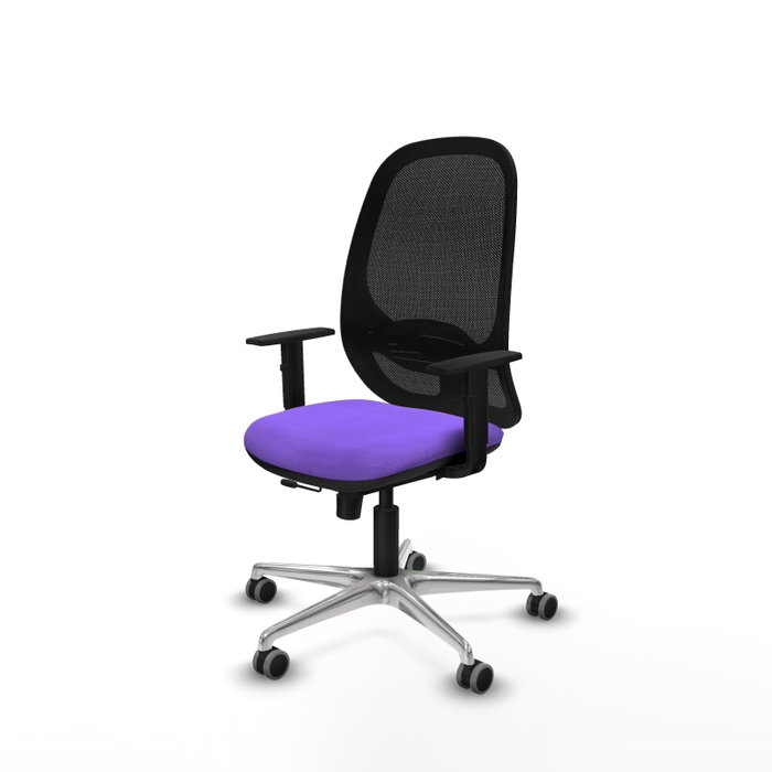 PIQUERAS Y CRESPO Silla de oficina Cilanco con mecanismo Sincro/Traslack, Lila y Negro
