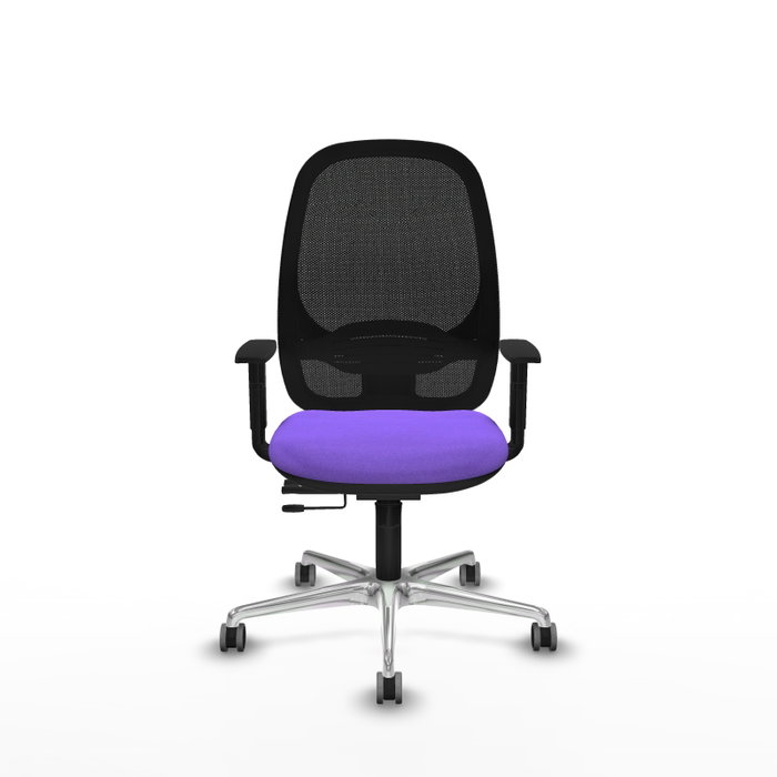 PIQUERAS Y CRESPO Silla de oficina Cilanco con mecanismo Sincro/Traslack, Lila y Negro