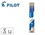 Pilot Recambio Bolígrafo Frixion 0.7mm Azul Pack 3 Ud