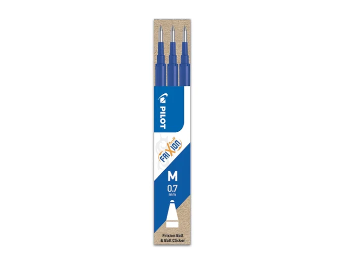 Pilot Frixion Ball Recambio Bolígrafo Azul Caja de 3 Unidades 0.7mm
