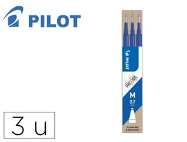 Pilot Recambio Bolígrafo Frixion 0.7mm Azul Pack 3 Ud
