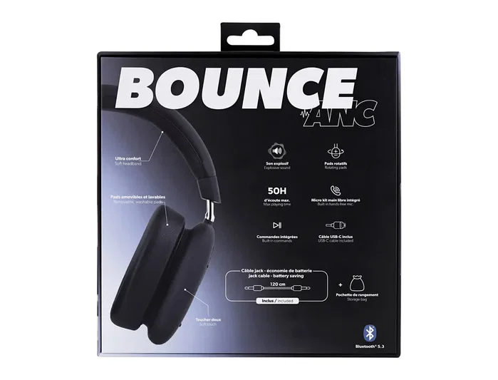 TNB BOUNCE Auriculares Bluetooth con cancelación activa de ruido Azul oscuro
