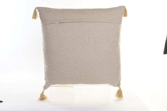 DKD Home Decor Cojín de Algodón Beige con Rombos Desgastados Sanki DKD Home Decor Cojín de Algodón Beige con Rombos Desgastados Sanki