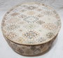 DKD Home Decor Cojín de Algodón Beige con Rombos Desgastados Sanki