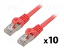 LANBERG Patch cord Cat 6 F/UTP rojo 0,25m con RJ45