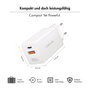 LogiLink Cargador USB-A/C 65 W GaN, 1x USB-A (QC), 1x USB-C (PD), Blanco