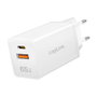 LogiLink Cargador USB-A/C 65 W GaN, 1x USB-A (QC), 1x USB-C (PD), Blanco