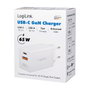 LogiLink Cargador USB-A/C 65 W GaN, 1x USB-A (QC), 1x USB-C (PD), Blanco