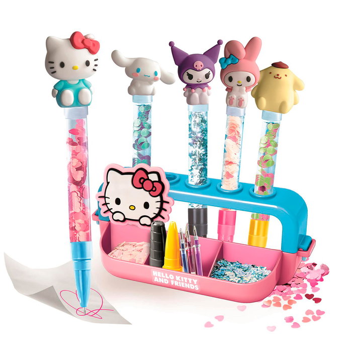 Clementoni 18276 - Juego de Laboratorio de Bolígrafos Hello Kitty & Friends, para crear y personalizar bolígrafos, +6 años