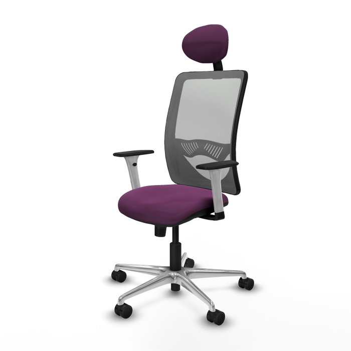PIQUERAS Y CRESPO Silla de oficina Zulema con mecanismo Sincro, Morado y Gris
