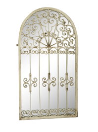 DKD Home Decor Espejo de Metal Ventana Envejecido Blanco 55x3x103,5 cm