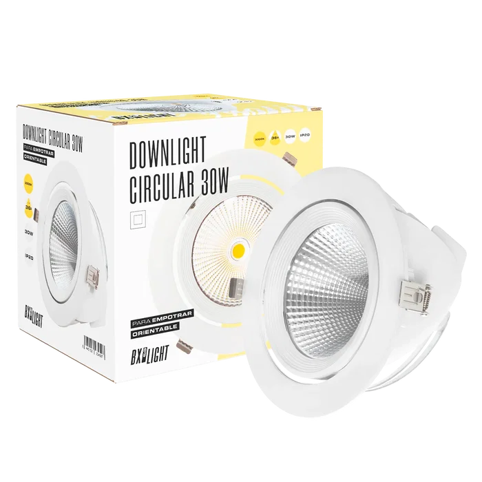 BX3 Light Foco Downlight LED Orientable Empotrable 30W 3000Lm 6000K UGR<17 50000H Referencia BX3-30W-G-CW