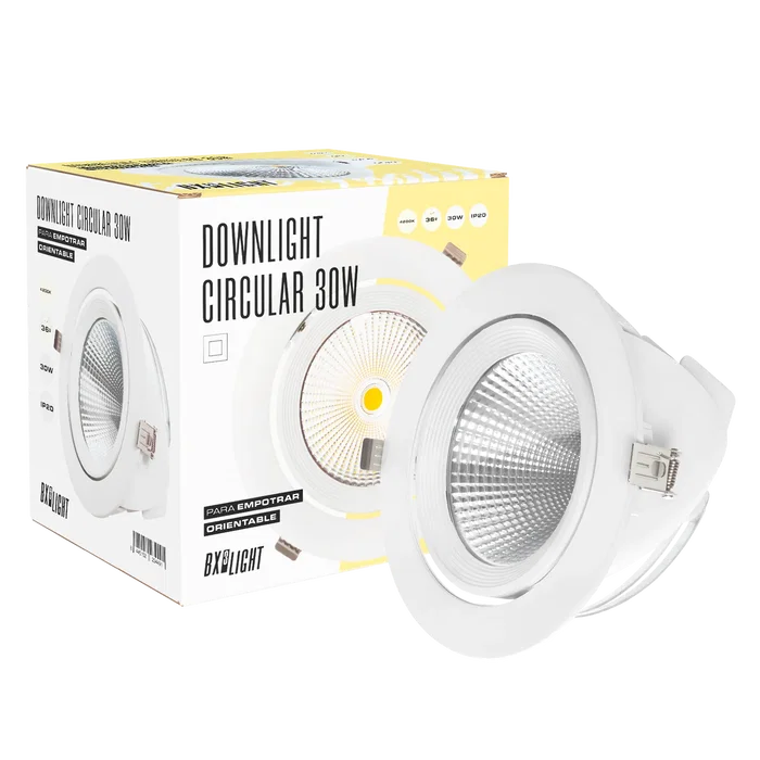 BX3 Light Foco Downlight LED Orientable Empotrable 30W 3000Lm 6000K UGR<17 50000H Referencia BX3-30W-G-CW