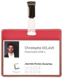 Funda Distintivo Tarifold Pvc Con Pinza 82,5X103Mm Rojo Paquete De 25