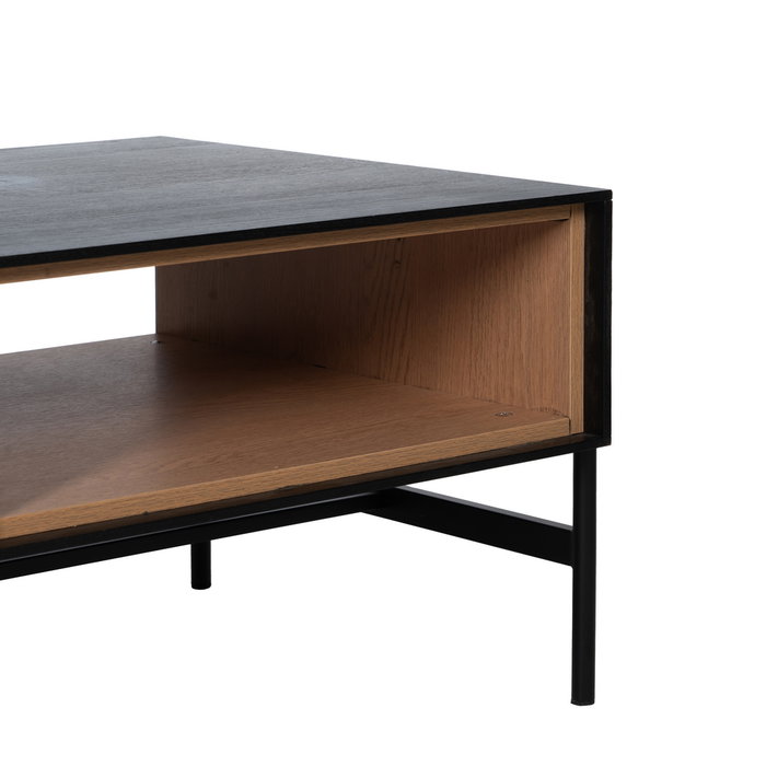Mesa Centro Negro-Natural Dm-Madera 124 X 60 X 43,50 cm