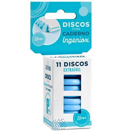 Carchivo Estuche 11 Discos 30 mm Plástico Azul para Cuaderno Ingeniox