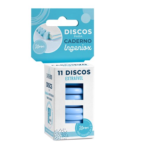 Carchivo Estuche de 11 Discos de 30mm para Cuaderno Ingeniox Azul Carchivo Estuche de 11 Discos de 30mm para Cuaderno Ingeniox Azul