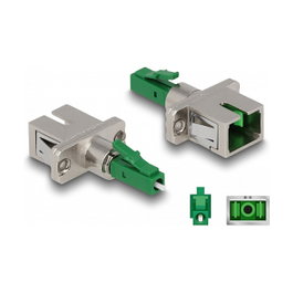 DeLOCK Acoplador híbrido de fibra óptica LC Simplex macho a SC Simplex hembra verde