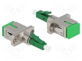 DeLOCK Acoplador híbrido de fibra óptica LC Simplex macho a SC Simplex hembra verde