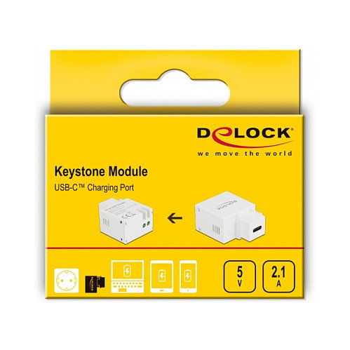 DeLOCK Módulo Keystone USB Type-C™ 2,1 A Blanco