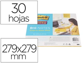 Post-it Bloc de Notas Adhesivas Super Sticky Amarillo 30 Hojas 279x279 mm