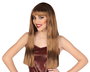 Peluca Larga Lisa Castaña Con Flequillo 60 cm 120 gr