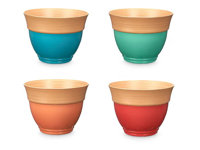 Ibergarden Maceta Abombada 30 cm Surtidos Bicolor (Set de 12)