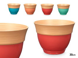 Ibergarden Maceta Abombada 30 cm Surtidos Bicolor (Set de 12)