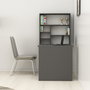 Hanah Home Mesa de Estudio Anthracite con Estantes y Fijación a Pared, Elegante Diseño Moderno Escandinavo